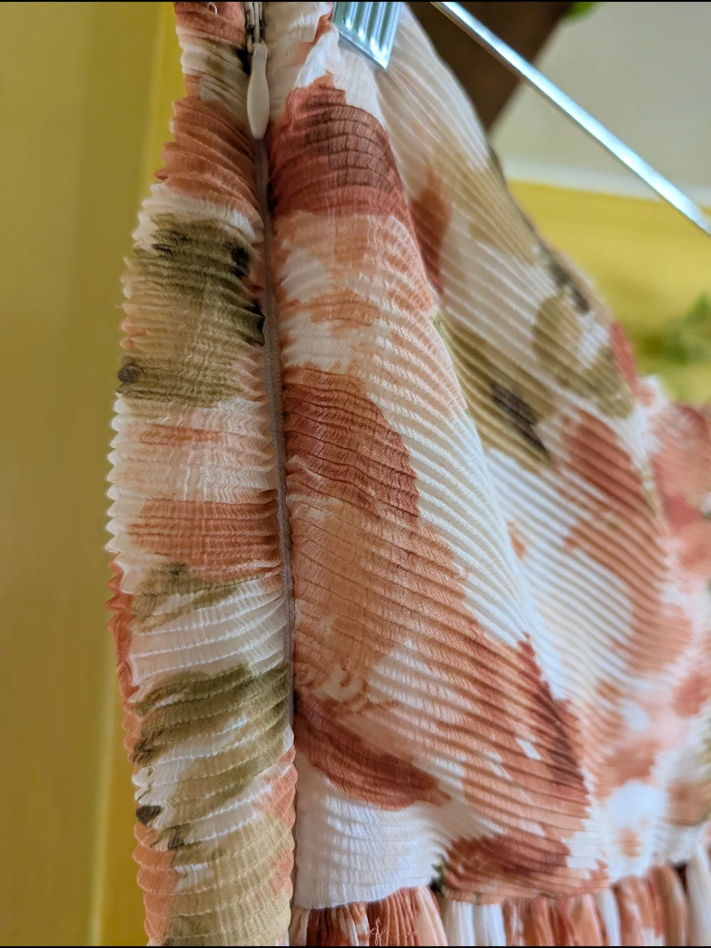 Abercrombie & Fitch Peach Floral Strapless Maxi Dress